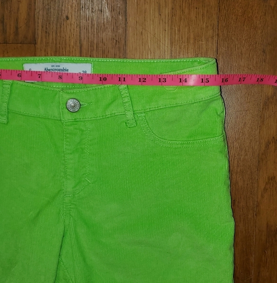 Abercrombie & Fitch Neon Green Corduroy Jeggings - Picture 7 of 10
